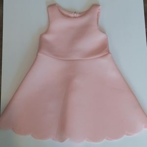 ZUNIE Kids Girls Blush Pink Scalloped Hem Scuba Sleeveless Dress Size 3T